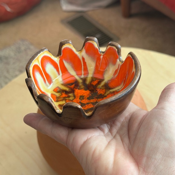 Vintage Treasure Craft Ceramic trinket dish - Orange and Brown - Picture 2 of 7